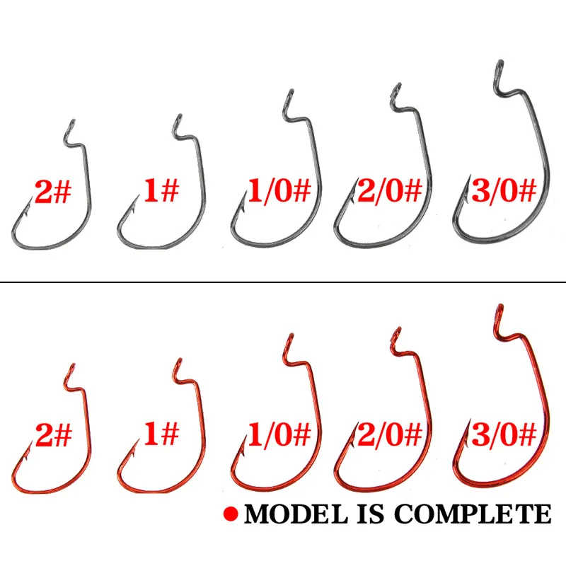 Крючок под червя рыболовные крючки мягкие приманки 51 шт. в коробке 2#1#1/0#2/0#3/0# Морская рыбалка