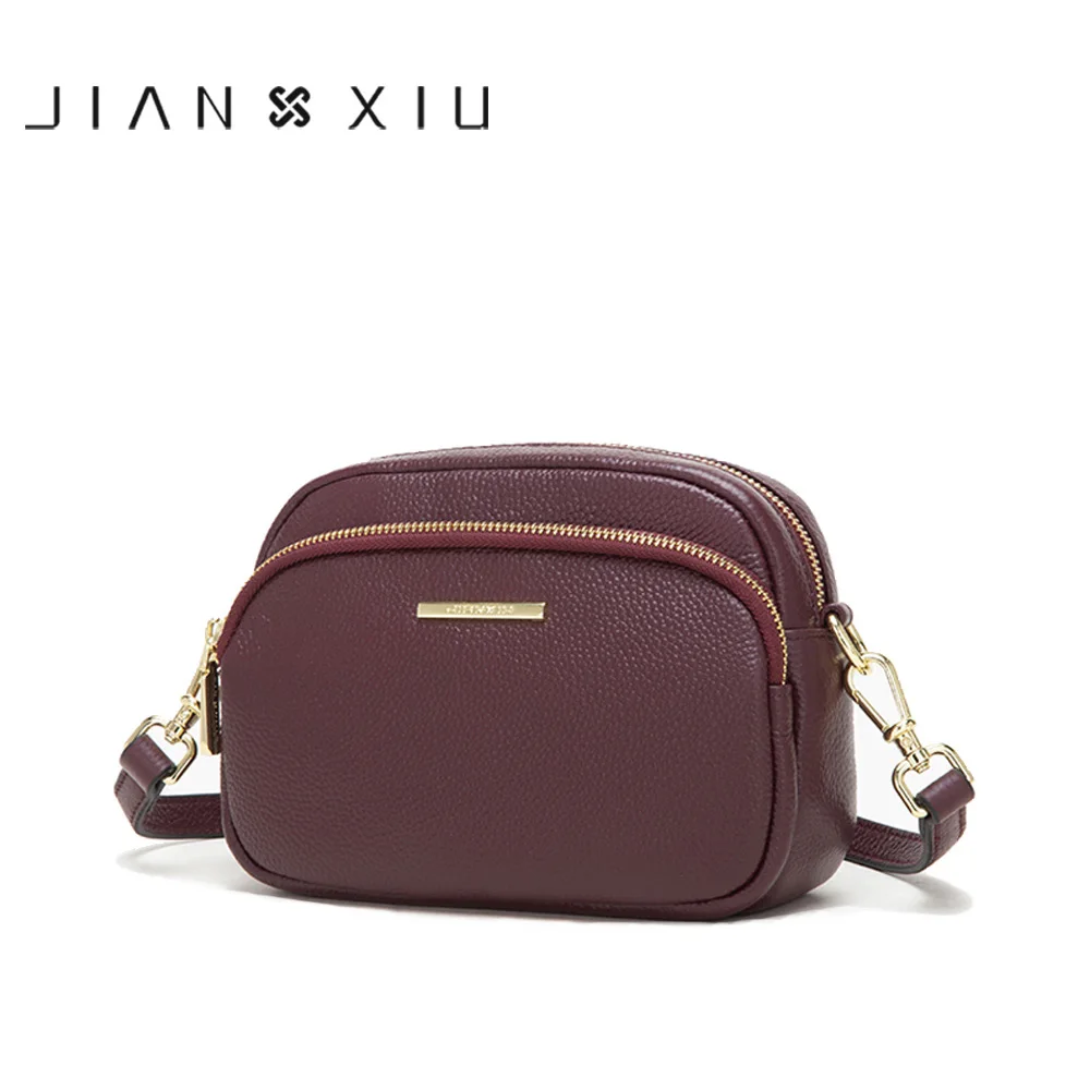 

JIANXIU Brand Genuine Leather Luxury Handbags Women Bags Designer Messenger Bags 2020 Small Shoulder Crossbody Bag 2 Color Purse