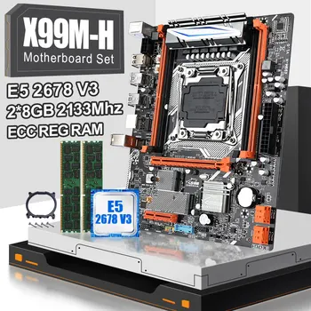 

JINGSHA X99 lga 2011-3 motherboard set with XEON E5 2678V3 and 2*8gb DDR4 2133MHZ ECC REG RAM support NVME M.2 USB3.0 SATA 3.0