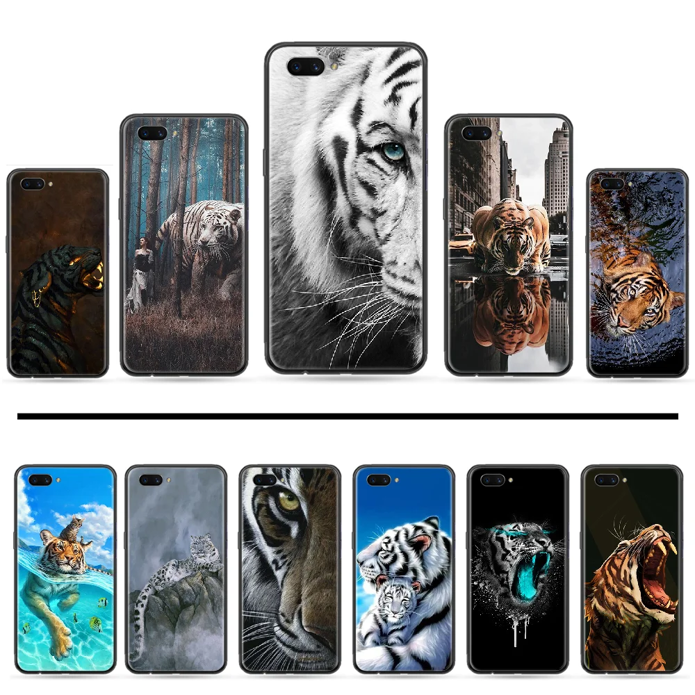 

Tiger head Durable Silicone Luxurious Phone Case Cover Hull For OPPO F 1S 7 9 K1 A77 F3 RENO F11 A5 A9 2020 A73S R15 REALME PRO
