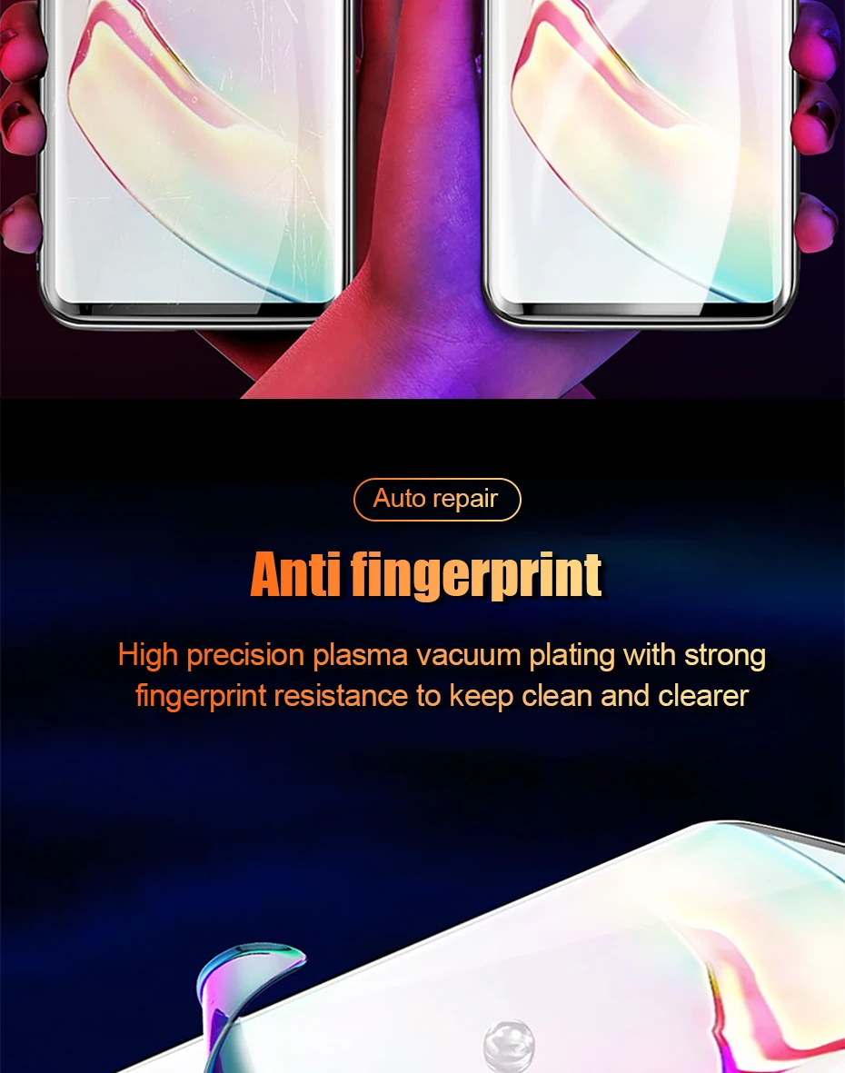 100D защита экрана Гидрогелевая пленка для samsung Galaxy note 10 8 9 plus Защитная пленка для samsung S8 9 10 plus S10 5G не Glas