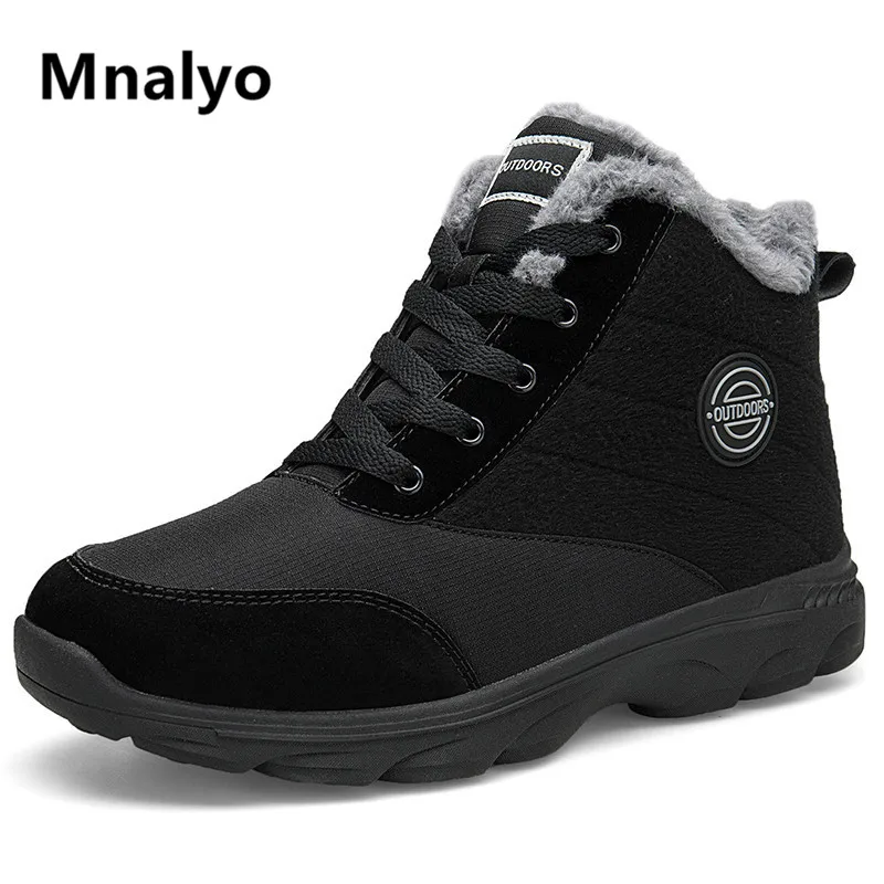 Mnalyo/Новинка года; зимние мужские ботинки с толстым плюшем; теплые зимние мужские кроссовки; модные мужские Ботильоны; botas hombre