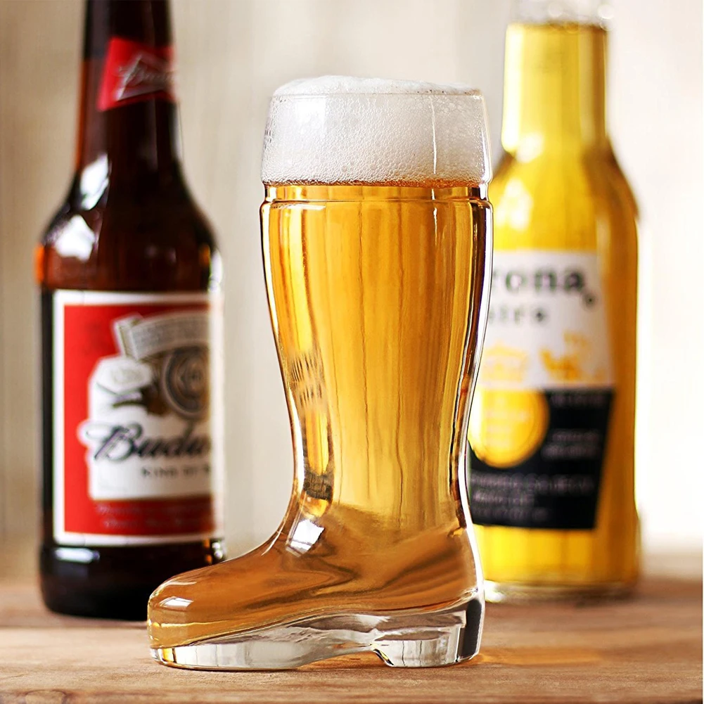 

KHTO 500ml Beer Glass by Circleware Das Boot Beer Mugs for Bars World Cup