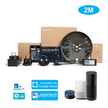 

SONOFF L1 2M/5M Smart LED Light Strip Dimmable Waterproof WiFi Flexible RGB Strip Lights Voice Control For Alexa Google Home