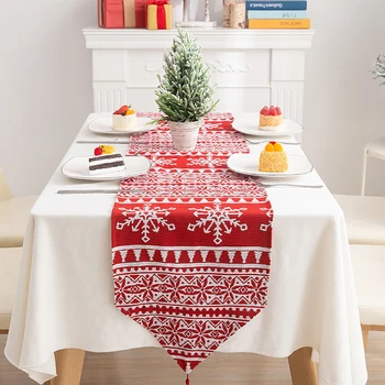 

Christmas Table Runner Trees Elk Table Runners Xmas Decoration Striped Tablecloth New Year Banquet Home Decor 33x180cm Xmas Gift