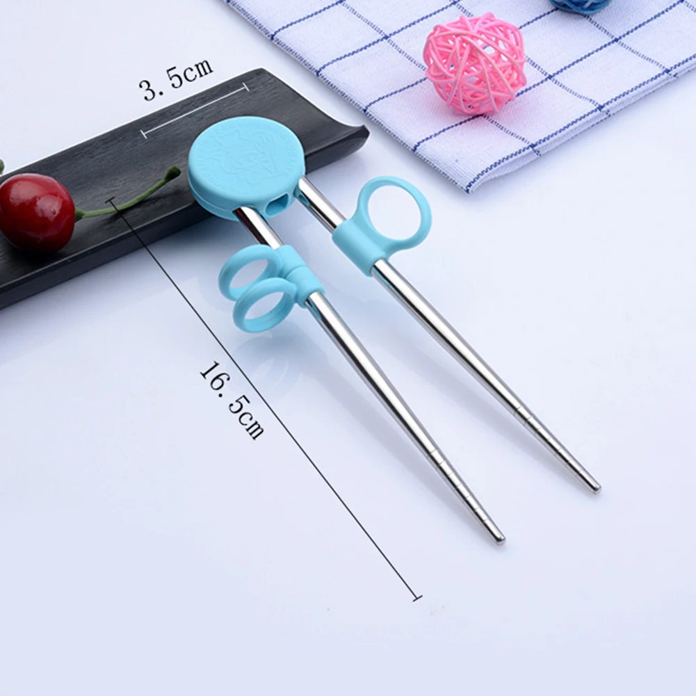Learning Home Training Children Tableware Portable Enlightenment Stainless Steel Dinner Kids Pig Pattern Chopsticks Gift Lunch