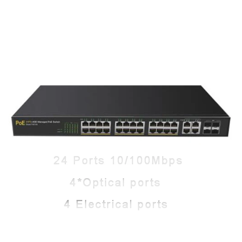 4 Gigabit Ports Гигабитный сетевой коммутатор POE 24 Порты 10/100M+ 2 Порты 1000 м интеллигентая(ый) сети Управление коммутатор для IP Камера 802.3af 802.3at - Цвет: 4 Gigabit Ports