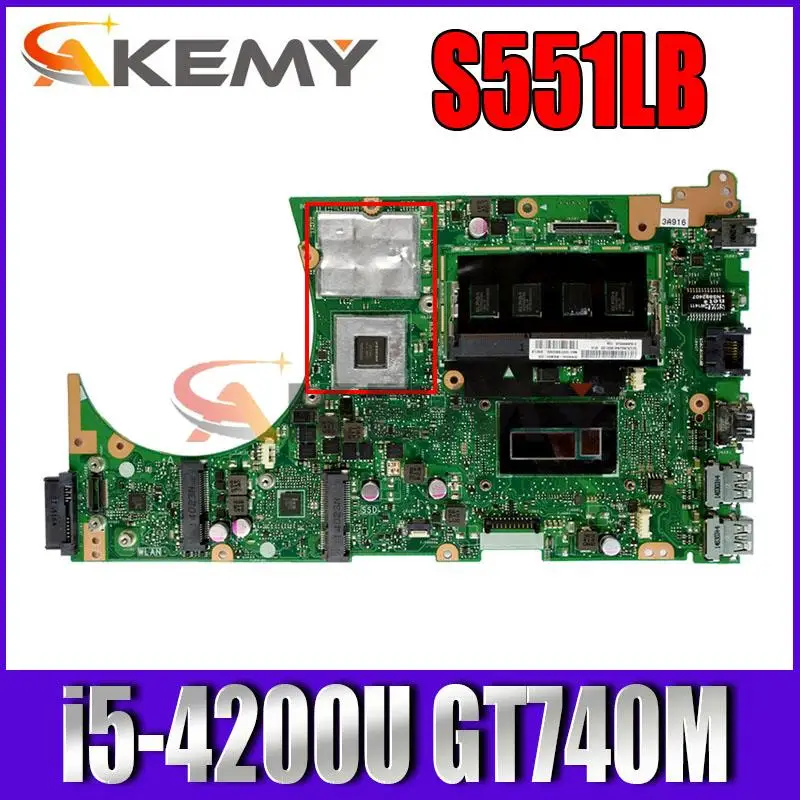 Новая материнская плата S551LB для ASUS Vivobook S551LN S551L основная ноутбука W/ i5-4200U / GT740M /4GB RAM