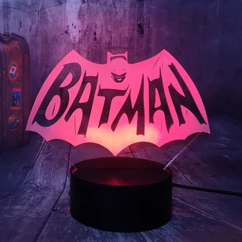 

Justice League DC Batman Symbol Logo 3D Night Light The Dark Knight Desk Table Lamp 7 Color Flashlight Kids Toy Christmas toys