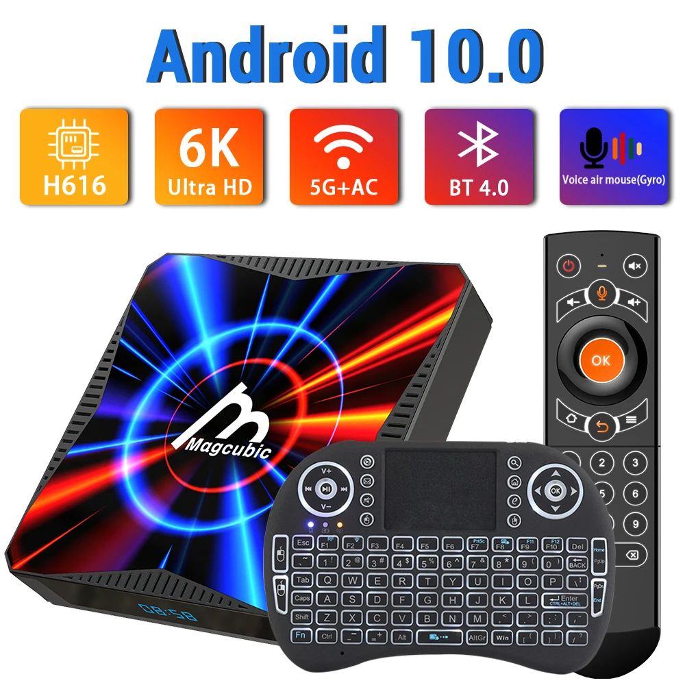 ТВ приставка Transpeed Android 10 6K/ 4K с очень быстрым Wi Fi реальным 5G Youtube 4GB 32GB 64GB Bluetooth Play Store