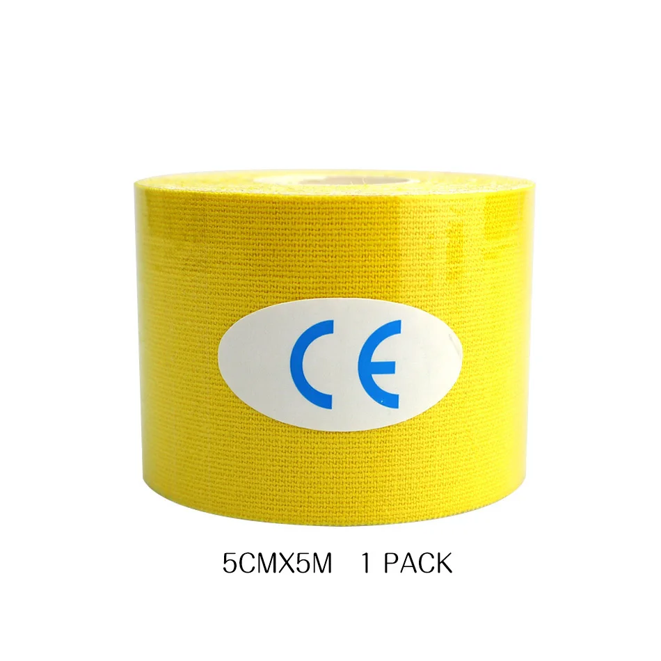 5x500cm Yellow Кинезиологическая клейкая лента для безопасности и выживания, Спортивная мышечная лента, для кемпинга, путешествий, медицинский аварийный комплект SOS - Цвет: 5x500cm Yellow