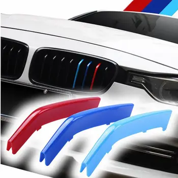 

M Tri-Color ABS Insert Trim Front Kidney Grill For BMW 3 Series M Sport F30 F31