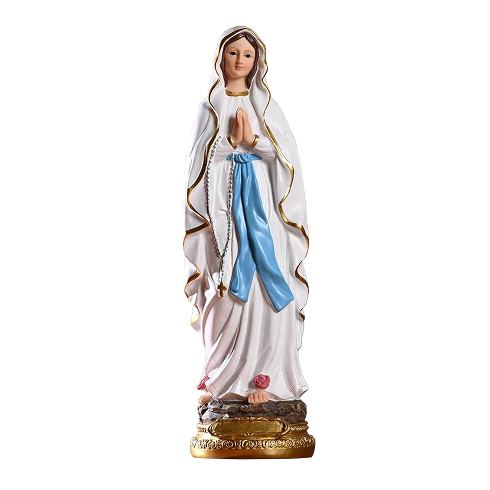 Roman Catholic Sculpture Our Lady of Lourdes Virgin Mary Statue 30cm Height