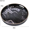 Nordic Marble Texture Storage Plastic Tray Fruit Food Teacup Home Storage Box Jewelry Necklace Display Tray Home Decoration 6