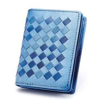 

30PCS / LOT Fashion Knitting Genuine Leather Sheepskin Card Holder Multifunction Document Wallets