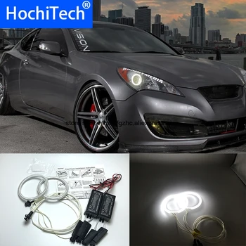 

HochiTech For Hyundai Genesis Coupe 2010 - 2014 Ultra Bright Day Light DRL CCFL Angel Eyes Demon Eyes Kit Warm White Halo Ring