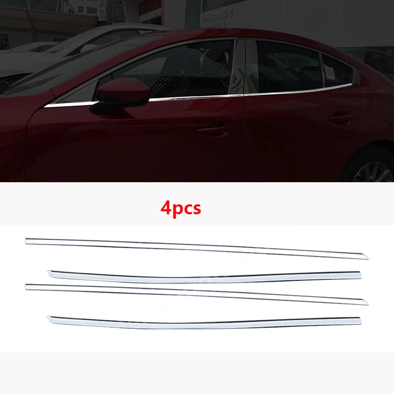 4pcs Для Mazda 3 Axela- хромированная нержавеющая сталь, для двери, окна, столба, подоконник, накладка, отделка, автомобильные аксессуары - Цвет: 4pcs