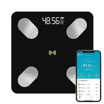 

Bluetooth Smart Scale Digital Body Fat Scales with iOS & Android APP and Body Composition Analysis, Tempered Glass & LCD Display