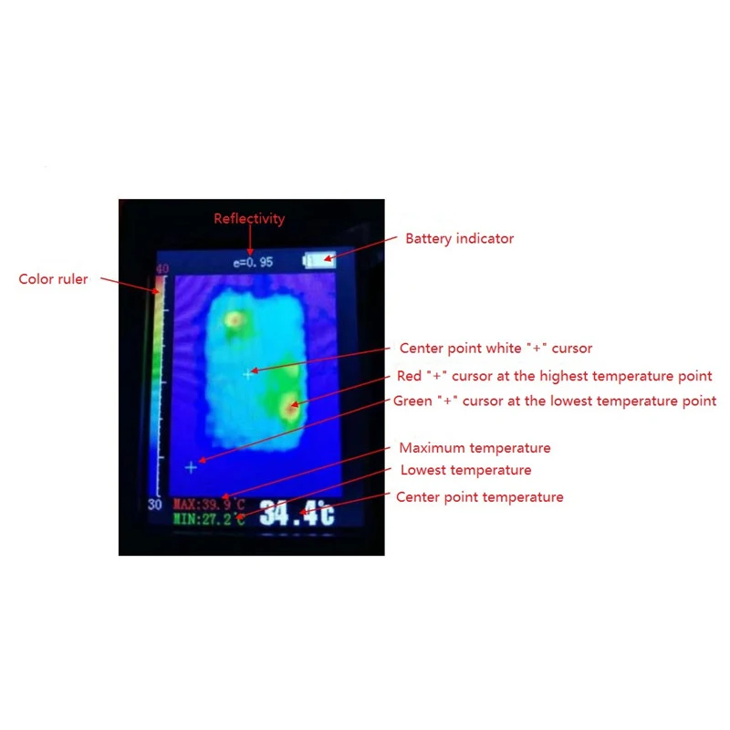 Портативная камера, инфракрасная цифровая камера MLX90640, инфракрасный imager, 2,4 дюймов, цифровой ЖК-дисплей, жидкокристаллический дисплей, перезаряжаемый