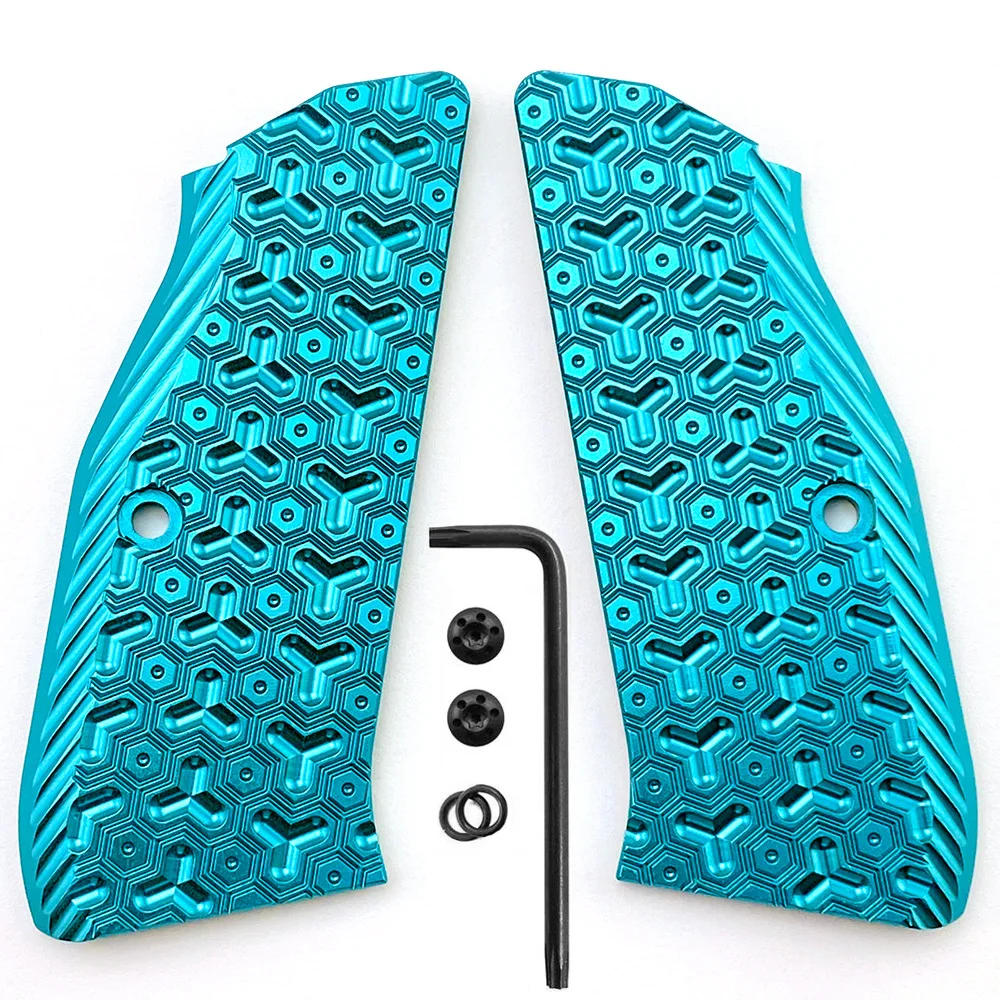 1pair CZ75 Grips Aluminium Alloy Grips for CZ 75 Full Size, SP-01 Series, Shadow 2, 75B BD, Gun Grips with Screws