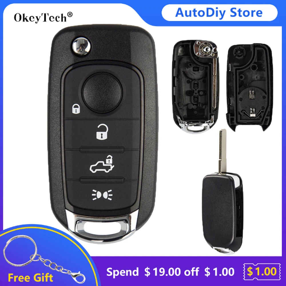 OkeyTech высококачественный Складной Дистанционный автомобильный брелок с 4