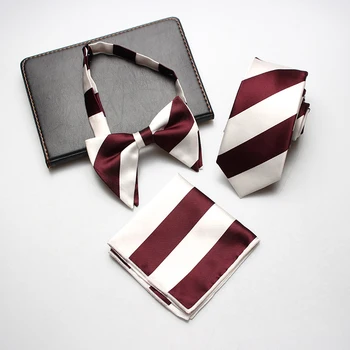 

Linbaiway Mens Tie Set Jacquard Handmade Skinny Necktie Bowtie Handkerchief Set for Men Business Necktie Suits Male Neck Tie Set