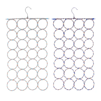 

2pcs Multi-purpose 28-circle Scarf Racks Tie Racks Circle Scarf Racks Wardrobe Belt Storage Racks Friendly Hangers Scarf Hooks