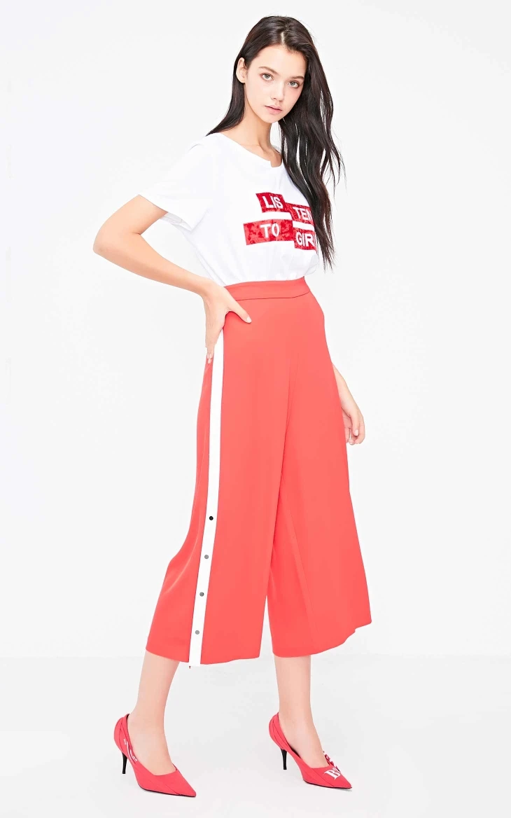 Vero Moda Новые поступления женские боковые стежки широкие брюки повседневные | 31836J524