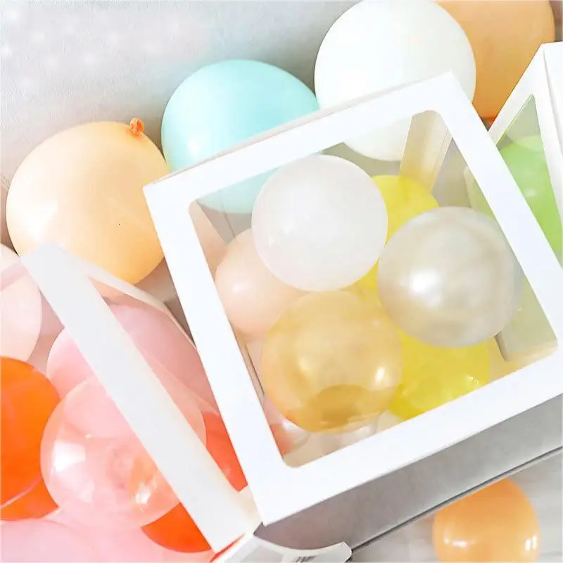 4 шт./компл. пластиковый надувной шар коробка с младенцем любовь стикер печать на прозрачной поверхности куб Подарочный Органайзер детская игрушка в ванную свадьба день рождения