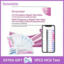 50 + 20 pces/jogo de teste combinado do teste da ovulação do femômetro preditor sensível da fertilidade