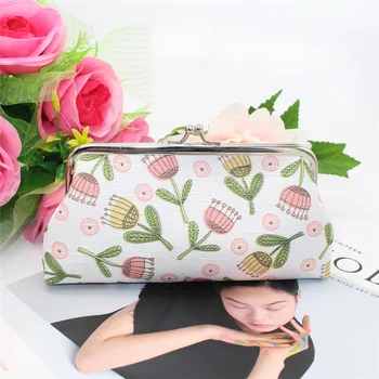 

Coin Purse Cotton Fabric Women Small Wallet Card Holder Lovely Floral Print Coin Purse Clutch Handbag Bag Wallet Mini Bag