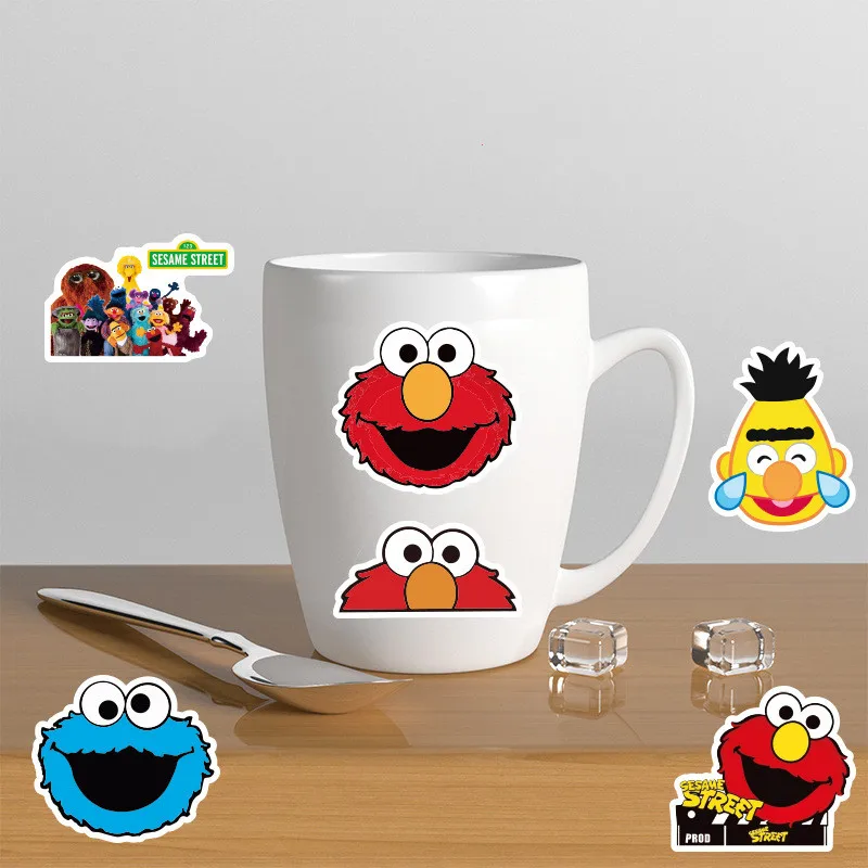 10/50/100Pcs/Set Cartoon Stickers Sesame Street For Furniture Wall Desk DIY  Chair Toy Trunk Guitar Car Computer Decal Sticker