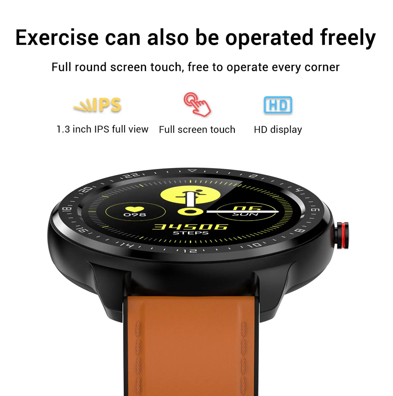 Torntisc Sport Smart Watch Men Full Round Full touch Dynamic Heart Rate Sleep Monitoring Smart Bracelet Waterproof IP68 VS L8 L5