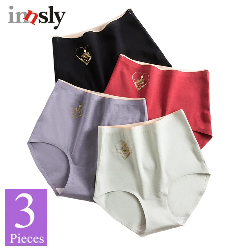 

3 Pieces/Set Women High Waist Panties Slim Waist Female Big Size Seamless Underwear Cotton BriefsBreathable Health Lingerie