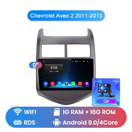 Junsun V1 2G+ 32G Android 9,0 для Chevrolet Aveo 2 2011-2013 автомобильный Радио Мультимедиа Видео плеер навигация gps 2 din dvd - Цвет: WIFI 1-16GB