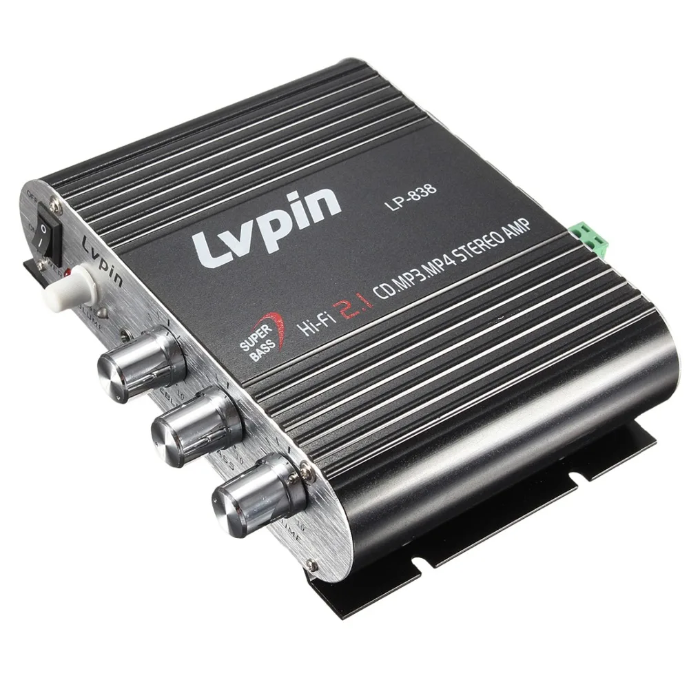 LVPIN 12 В 200 Вт мини Hi-Fi стерео усилитель MP3 автомобильный Радио каналы 2 дома супер бас