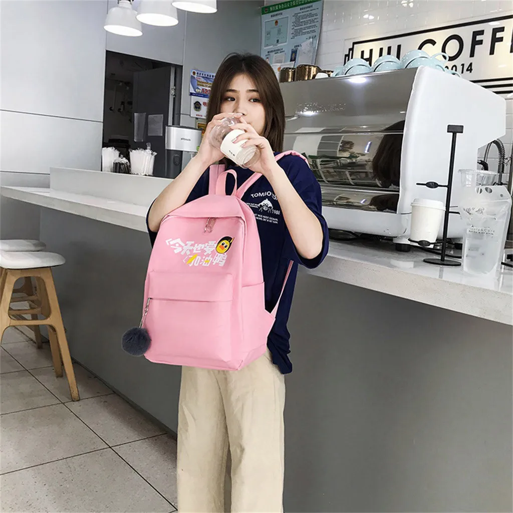 Aelicy 4 шт./компл. китайский принт Mochila холщовый рюкзак дорожный Рюкзаки для отдыха для девочек-подростков школьный рюкзак