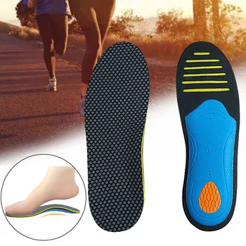 

1pair Ergonomic Sports Fatigue Relieve Elastic Flat Foot Orthopedic Support Shock Absorption Non Slip Arch Correction Insoles