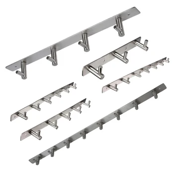 

6 Hooks Coat Robe Hat Clothes Wall Hanger Rack Holder Stainless