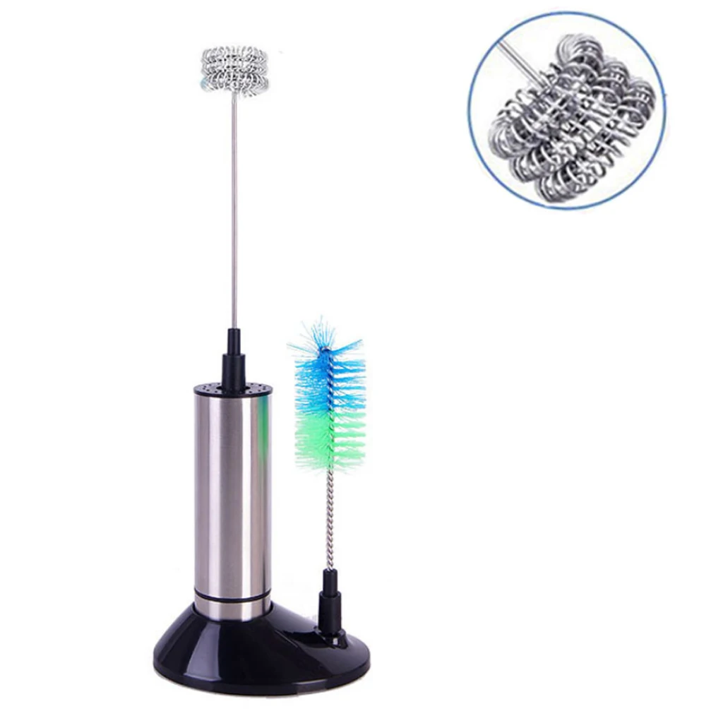 Electric Handheld Milk Frother Three Spring Whisk Head for Coffee Cappuccino
