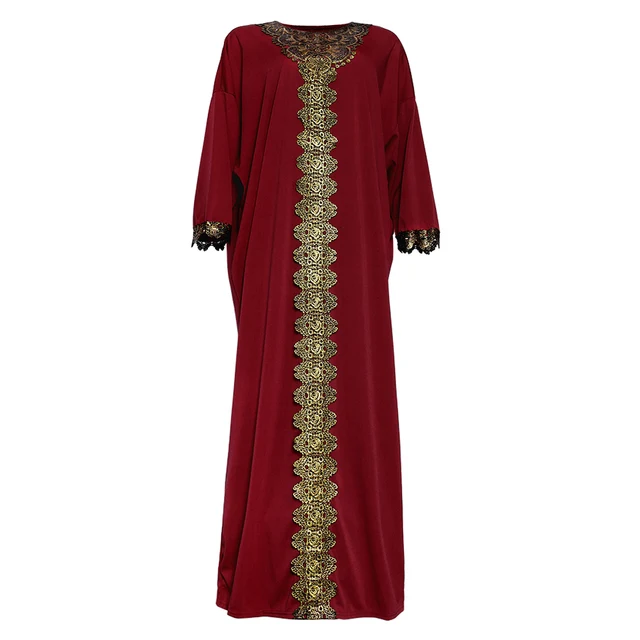 Dubai Abaya Muslim Dress Women Bangladesh Evening Dresses Moroccan Kaftan Turkish Pakistan Abaya Plus Size Islamic Clothing Red