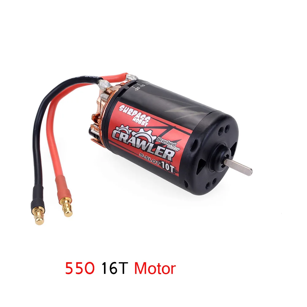 10T Surpass Hobby Waterproof 5-Slot 550 Brushed Motor 10T 12T 16T 20T for 1/10 1/12 RC Car Boat 