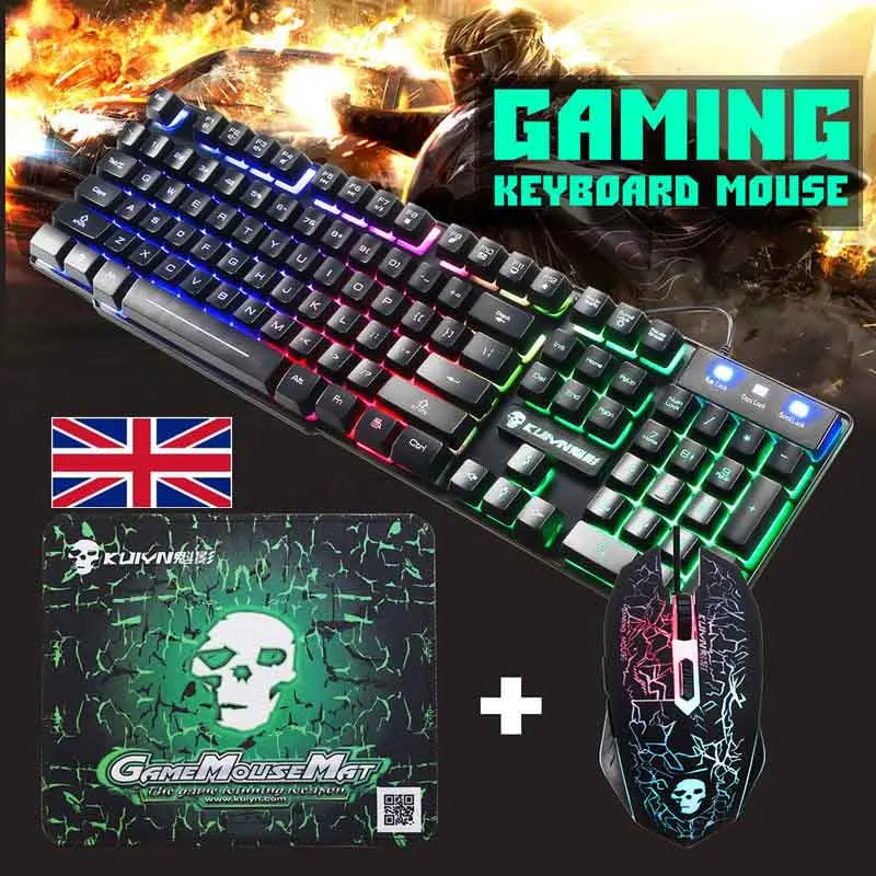 

Kuiying T6 Luminous Keyboard And Mouse Set Desktop Computer Game Manipulator Feel
