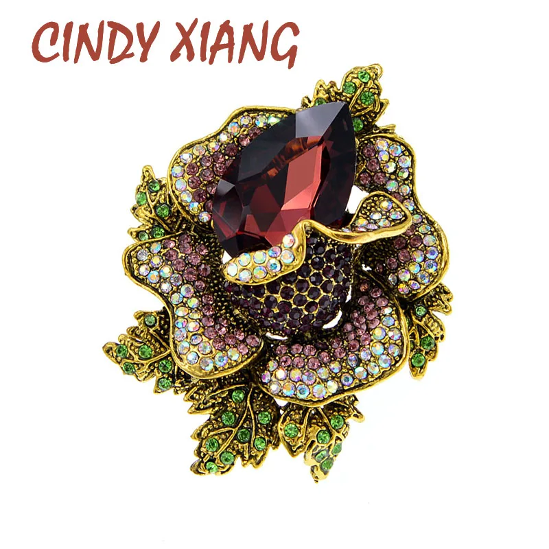 Женская Брошь В Виде Цветка CINDY XIANG Стразы|Броши| |