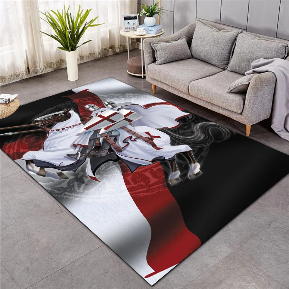 

Knights Templar cavalier Carpet Soft Flannel 3D Print Rug Parlor Mat Area Rug Anti-slip Large Carpet Rug Living Room Decor 008