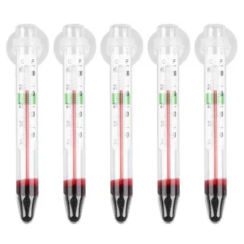 

5 Pcs ZY-01 Mini Accurate Glass Meter Aquarium Fish Tank Glass Water Temperature Thermometer with Single Strong Suction Cup
