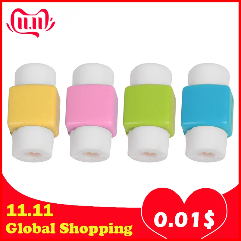 

1pcs USB Cable Protector Saver Earphone Cord Protection Wire Cover 8Pin Random Color Data Charger line Protective Sleeve Newst