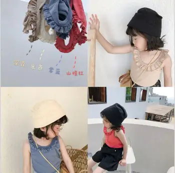 

2020 New Baby Girls Ruffles T-Shirt Sleeveless Cotton Summer Fashion Kids Girls Top Tees 1-6 Years