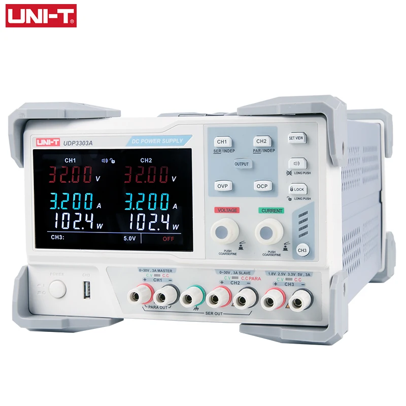 US $394.90 UniT Udp3303a Industrial Linear Dc Programmable Power Supply 30v 3a Regulator 3 Channel Output High Precision Digital Display