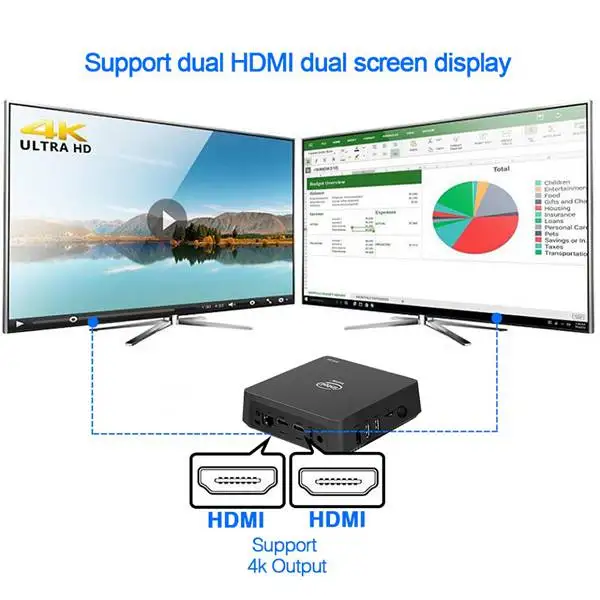 Ak5 Mini Pc Win10 Apollo Lake Celeron Dc Or Qc J3455 N3450 4Gb 64Gb 2.4G/5G Dual Band Wifi Win 10 6